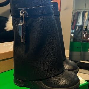 Givenchy Shark Lock Biker ankle boots in grained leather